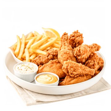 Coxa e Asinha com fritas